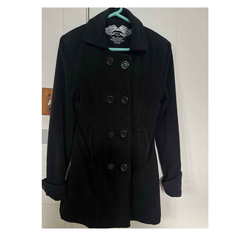 black pea coat jacket